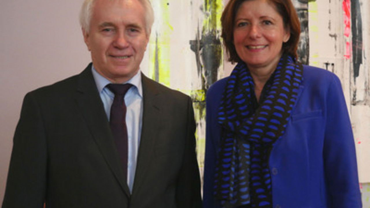 Prof. Dr.-Ing. Reiner Anderl und Ministerpräsidentin Malu Dreyer; © Staatskanzlei RLP