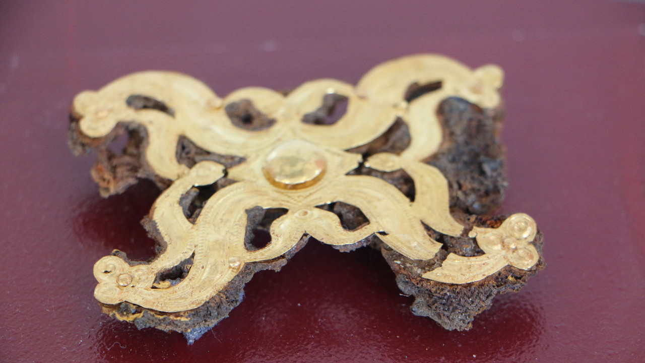 Goldblechscheibe vom Typ Weiskirchen aus dem keltischen Gräberfeld von Worms-Herrnsheim, um 420 v. Chr. © GDKE Rheinland-Pfalz – Landesmuseum Mainz
