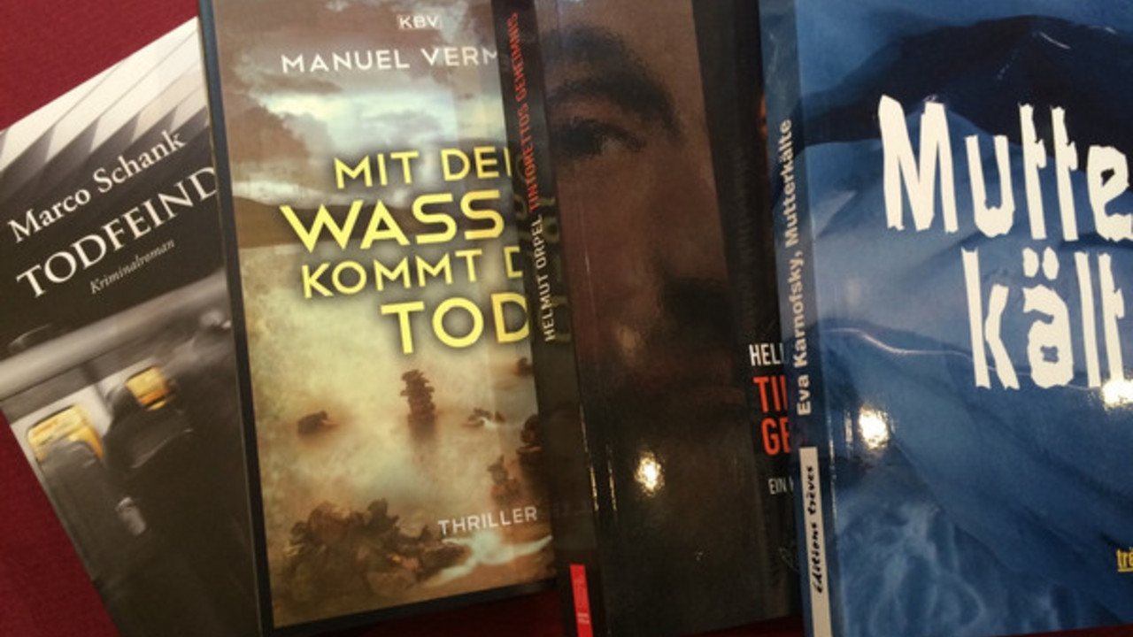 Am rheinland-pfälzischen Stand auf der Frankfurter Buchmesse werden überwiegend Krimis präsentiert; ©Wirtschaftsministerium RLP