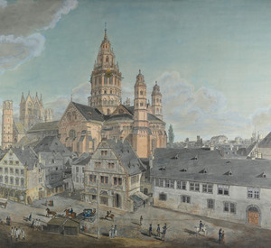 Foto: Bernhard Hundeshagen: Der Mainzer Dom von Nordwesten  (c)GDKE/Landesmuseum Mainz