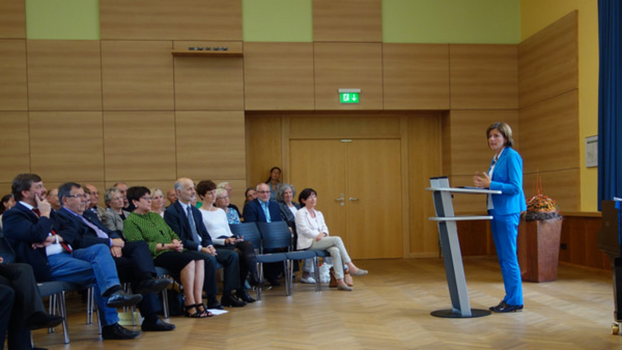 Ministerpräsidentin Malu Dreyer bei dem Eröffnungskonzert der Fritz-Wunderlich-Musiktage in Kusel; © Herrmann Bohner