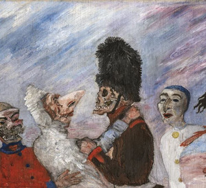 James Ensor, Skellett verhaftet Maskierten, 1891