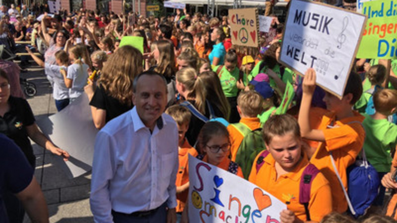 Kulturminister Wolf beim Landeschorfest, (c) MWWK