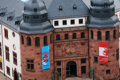 Blick auf das Historische Museum der Pfalz aus der Vogelperspektive