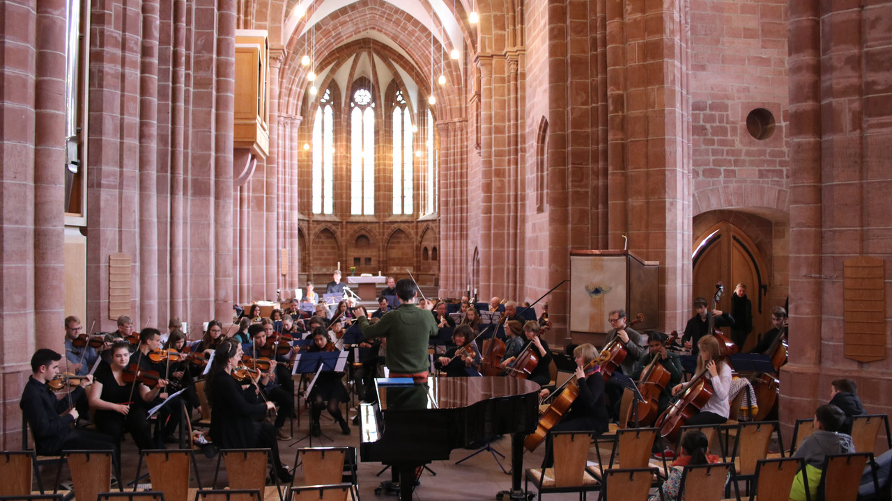 Foto: Probe in der Stiftskirche ©Referat Kultur der Stadt Kaiserslautern
