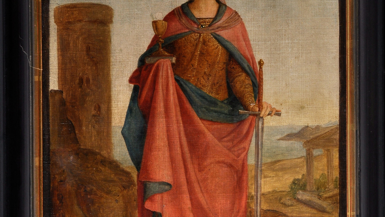 Hl. Barbara, 1854, Öl/Leinwand/Pappe, MP 2012/4

