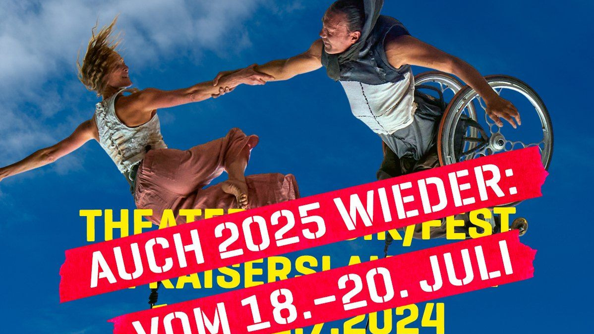Frau und Mann fliegen durch die Luft