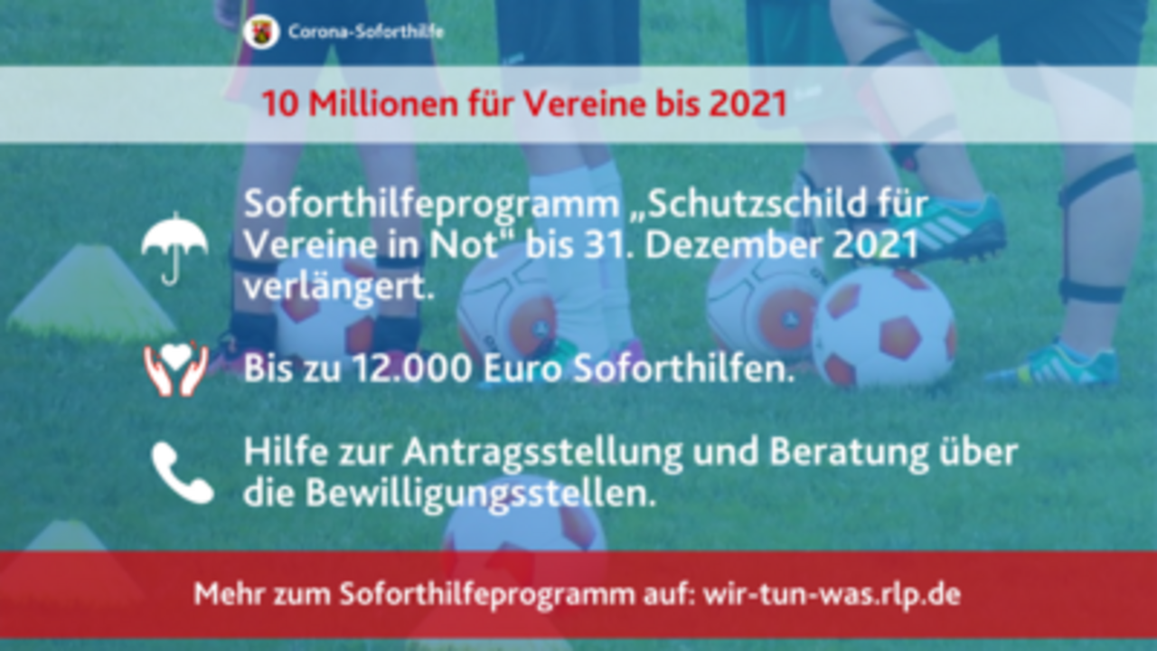 Landesregierung verlängert Soforthilfeprogramm für Vereine ; © Staatskanzlei RLP