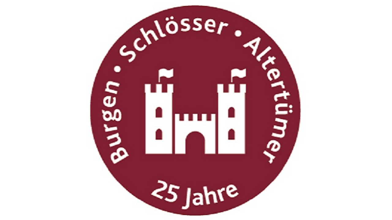 Logo 25 Jahre Burgen, Schlösser, Altertümer