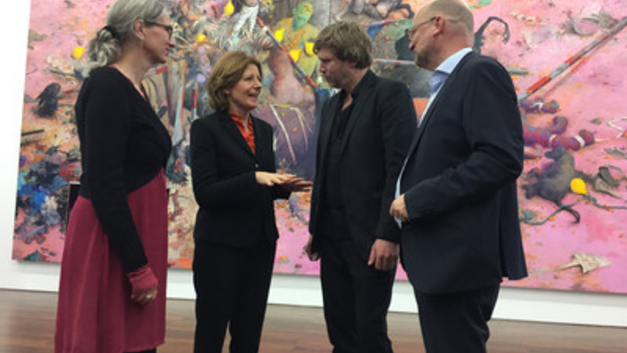 Ministerpräsidentin Malu Dreyer bei der Ausstellungseröffnung „Salvador Dalí und Hans Arp. Die Geburt der Erinnerung."; © Staatskanzlei RLP