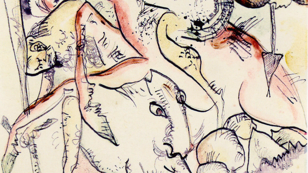 Studie für "Die apokalyptischen Reiter II", 1914, Aquarell und Tinte, Privatbesitz. © VG Bild-Kunst, Bonn 2014